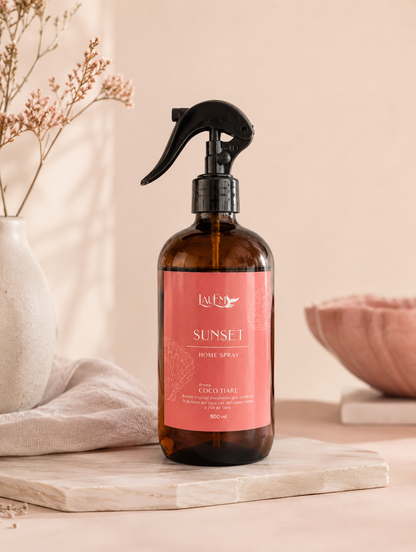Home Spray Sunset Coco Tiaré 500 ml, Aromatizante de Ambientes LauEm