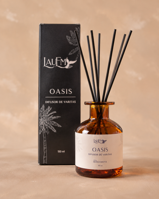 Difusor de Varitas Oasis 150 ml | Aroma Bergamota | Ambientador Natural para el Hogar