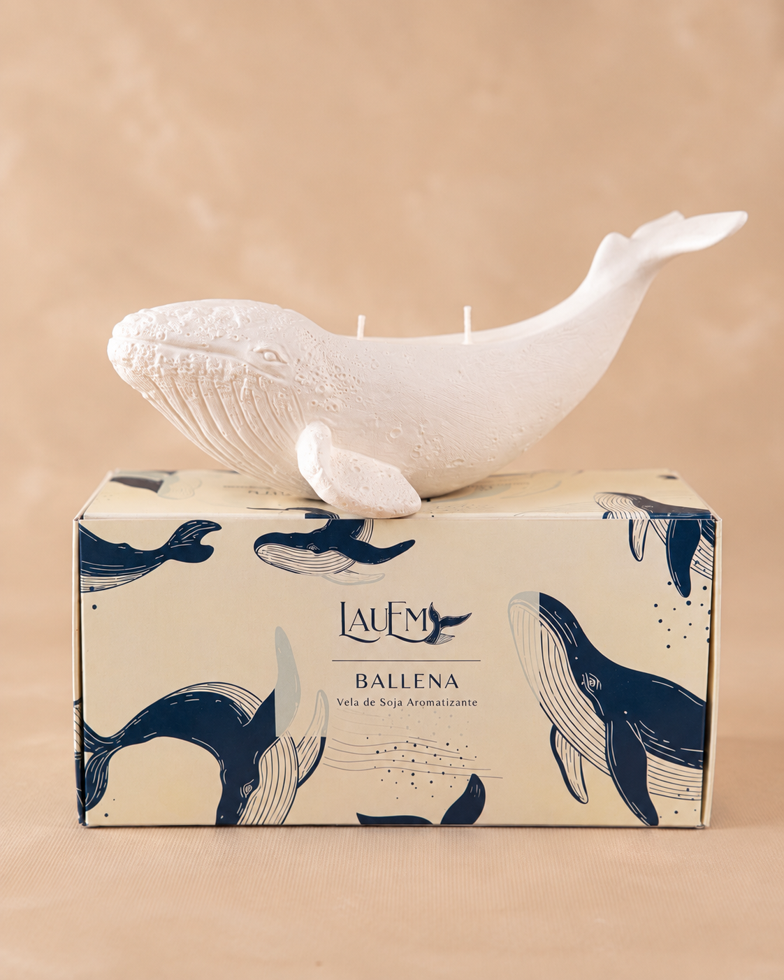 Vela de Soya Ballena Blanca + Difusor auto de REGALO