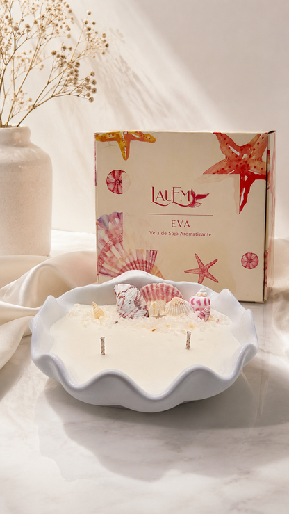 Vela de soya Eva + Difusor de auto de REGALO