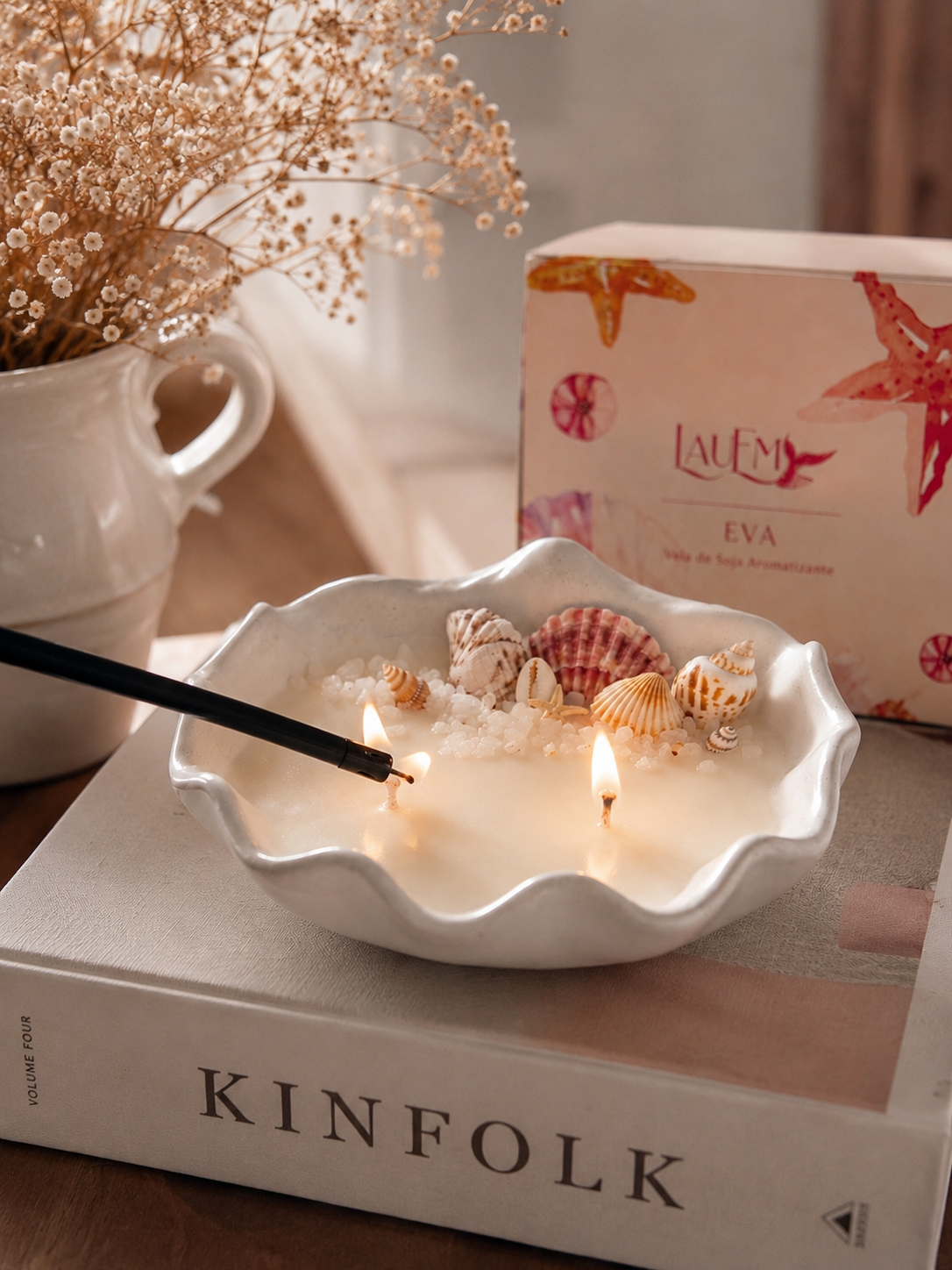 Vela de soya Eva + Difusor de auto de REGALO